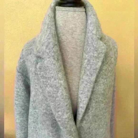 Vince Notch Collar Wool Blend Sweater Jacket Light Gray Size Large New With Tags - Picture 8 of 15